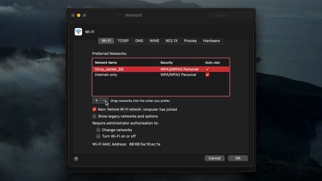 Mac OS - Manage WiFi Connection addremoveedit Including Terminal