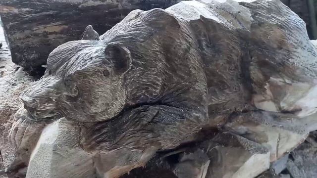 Family in zbor. Резьба бензопилой. Медведи.Chainsaw carving.