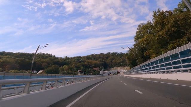 Driving in tunnels - Sochi 4K. Russia - Matsesta - Driving Mercedes-Benz E-class
