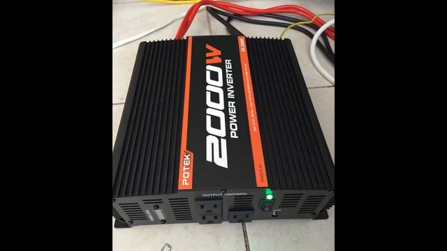 POTEK 2000W Power Inverter Three AC Outlets 12V DC to 110V AC Car Inverter with USB Port