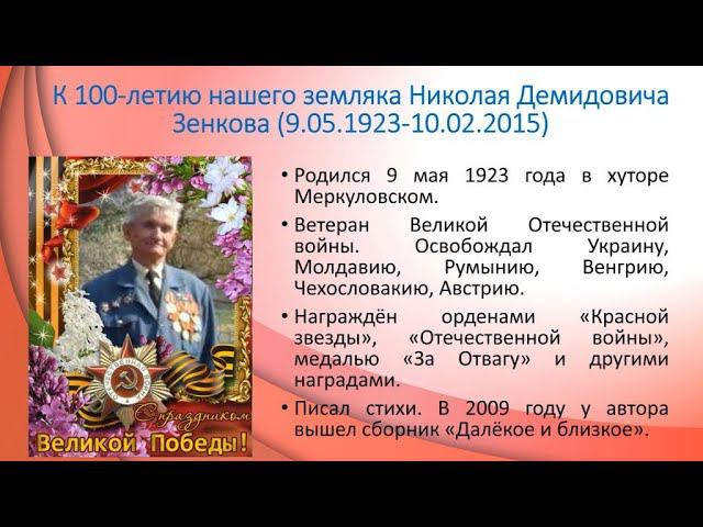 К 100 летию Николая Демидовича Зенкова