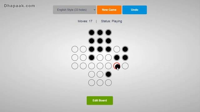 Peg Solitaire Game Solution - How To Win Game