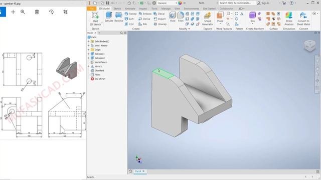 Exercise 21 Autodesk Inventor Tutorial 3d Modeling For Beginner