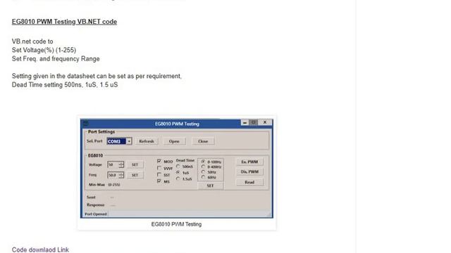 EG8010 PWM Testing VBNETcode