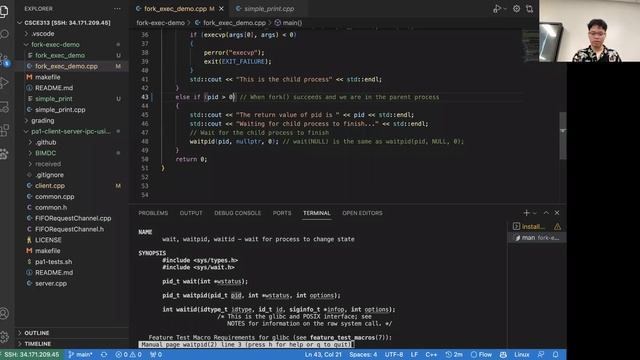 Scuffed recording on fork + exec