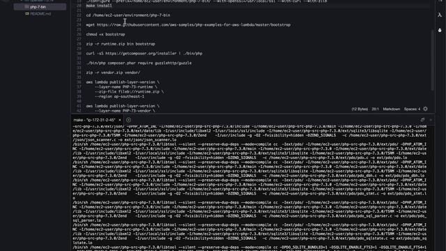 Walkthrough to build and deploy a PHP alyer for AWS Lambda