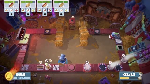 Overcooked! All You Can Eat- Extra Trimmings Carnival of Chaos Level 1-4
