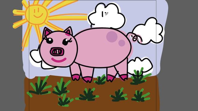 Рисуем свинку детям часть 95