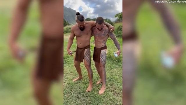 Video: Jason Momoa Flashes His Muscles As He Wears Hawaiian Costume