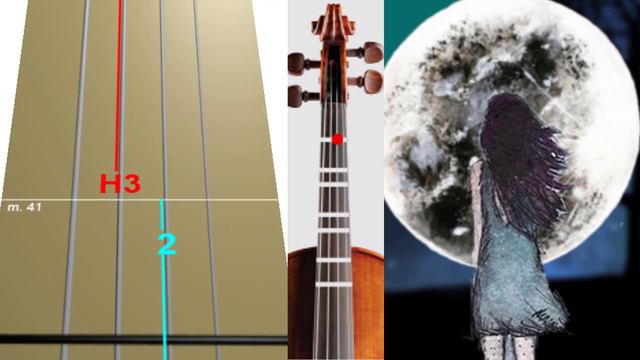 Claude Debussy - Claire de lune Violín TUTORIALS and TABS / How to play VIOLÍN