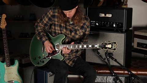 D’Angelico Deluxe DC Stopbar Semi-Hollow Guitar Demo