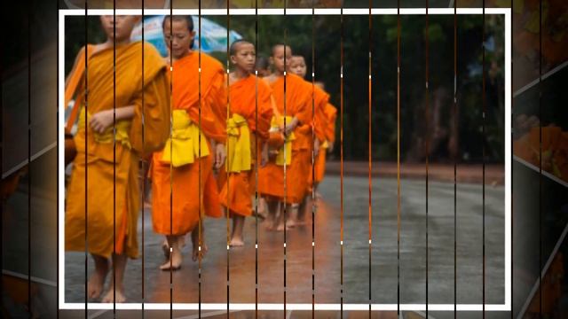 ЛАОС. ЛУАНГ ПРАБАНГ. ШЕСТВИЕ МОНАХОВ (КОРМЛЕНИЕ МОНАХОВ) (Luang Prabang. Laos)