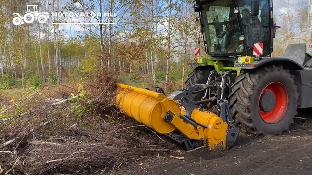 Обучение работе на CLAAS XERION 5000 с финским ротоватором MERICRUSHER MJHS-311STX. День 2