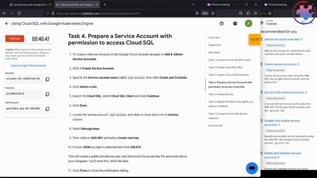Using Cloud SQL with Google Kubernetes Engine (Qwiklabs Walkthrough)
