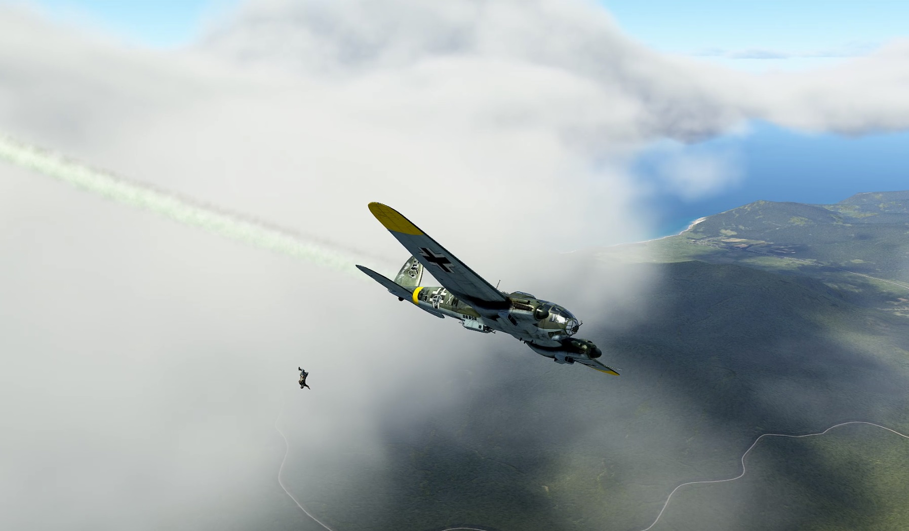 Як-9т против He 111. МОД НА УВЕЛИЧЕНИЕ УРОНА ВКЛ! - тест №2