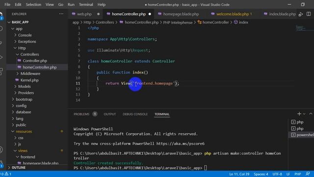 LECTURE # 3 HOW TO SEND DATA FROM CONTROLLER TO VIEW IN LARAVEL