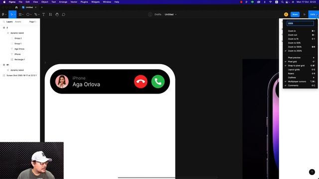 Dynamic Island สายเรียกเข้าด้วย Figma