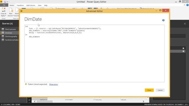 Power BI - Custom Query Load Order