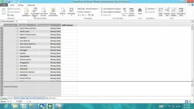 Visualizing the Olypmics with Power View in Excel 2013 Day 3: Adding Images
