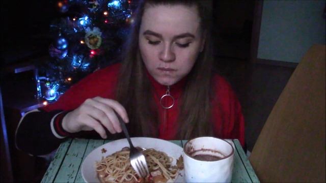 МУКБАНГ| Спагетти с мясом в кисло- сладком соусе/ Случаи из моих отношений/ Не АСМР