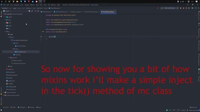 How to code a Minecraft Fabric Client／Mod 【Mixins】#1「Setting Up」