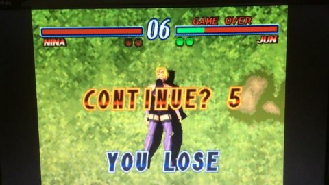 Tekken 2 - Nina Williams Ryona Game Over/Retry K.O.