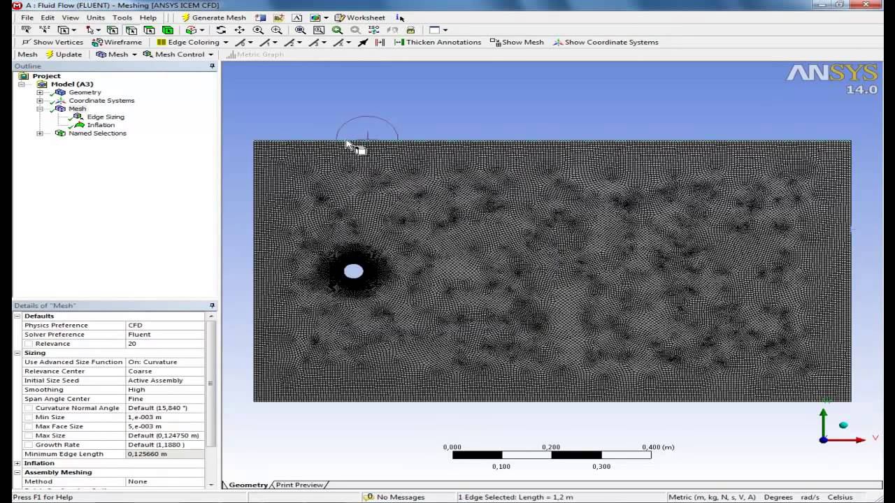 Моделирование периодического отрывного течения в Ansys Fluent