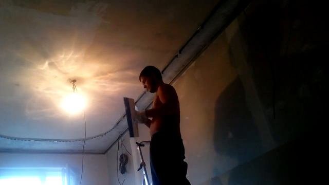 13.08.2014 - Спальня Шпаклевка потолка - 3