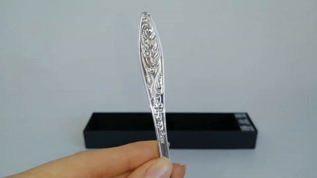 Серебряная десертная ложка «Морозко» 040ЛЖ02001