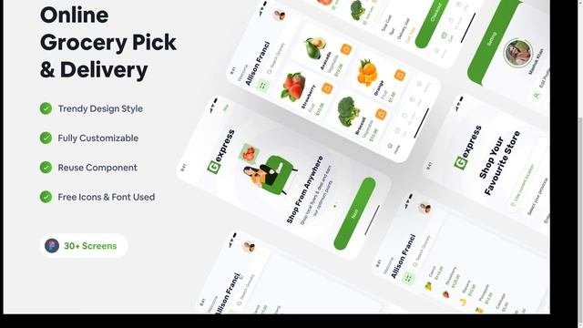 Gexpress - Grocerry Shop App Figma Template food vegetable shop