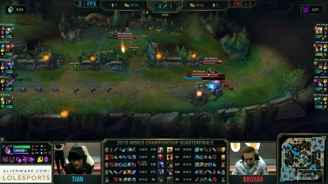 FNC vs. FPX | Игра 4 Worlds 1/4 Play-off 2019 Main Event | Fnatic vs. Funplus Phoenix