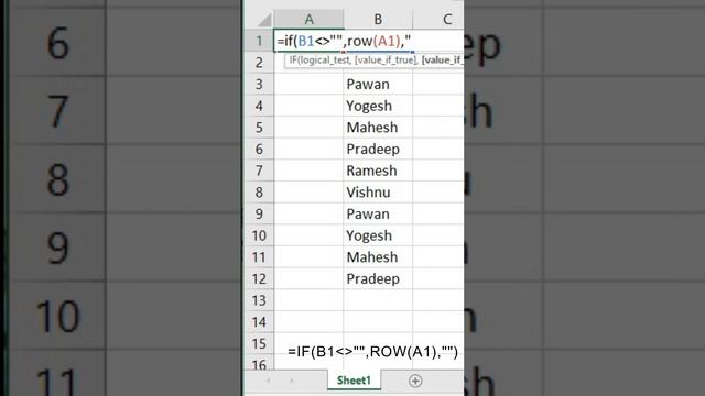 How to Automate Row numbers in Excel?