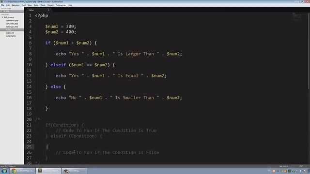 Learn PHP 5 In Arabic  #11   If, Elseif, Else