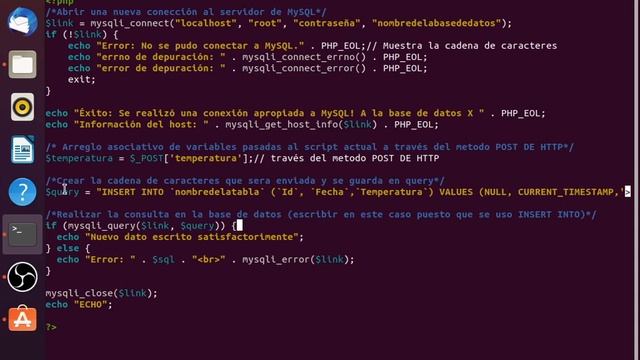 Escribir en la base de datos MySQL con PHP, pre requisito para escribir con el ESP32