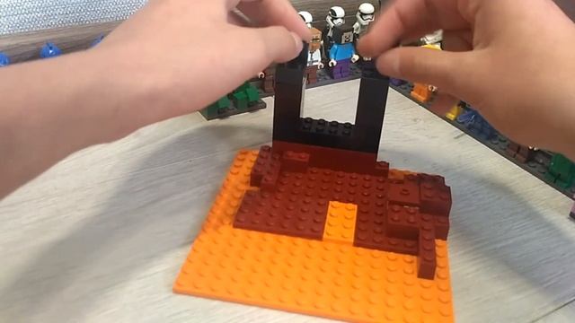 Собираю часть нижнего мира из  Minecraft с нуля из LEGO