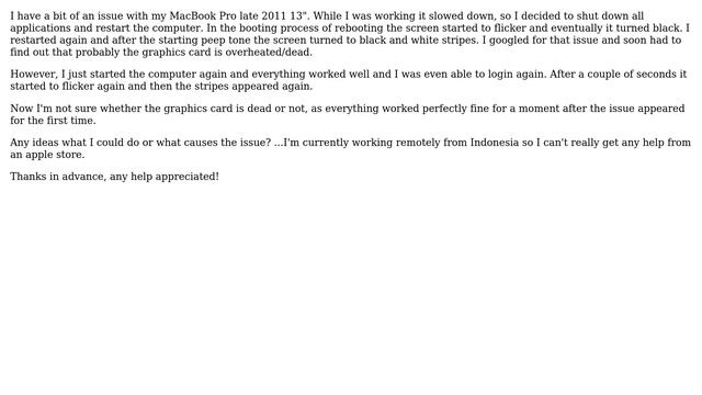MacBook Pro late 2011 graphics card dead? (2 Solutions!!)