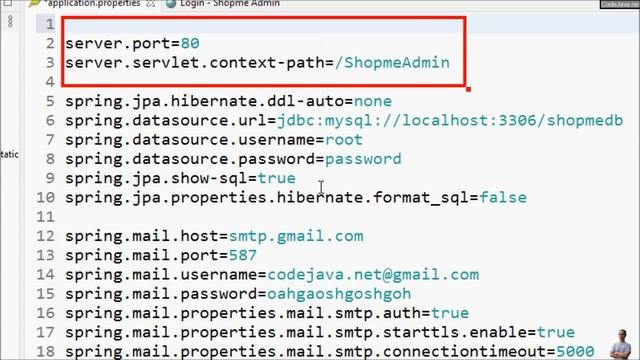Spring Boot: Change server port number and context path