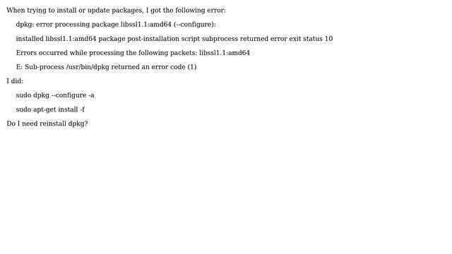 Error processing package libssl1.1:amd64 (2 Solutions!!)