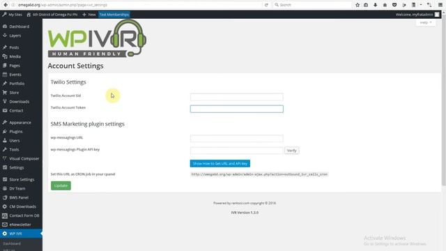 Twilio Settings