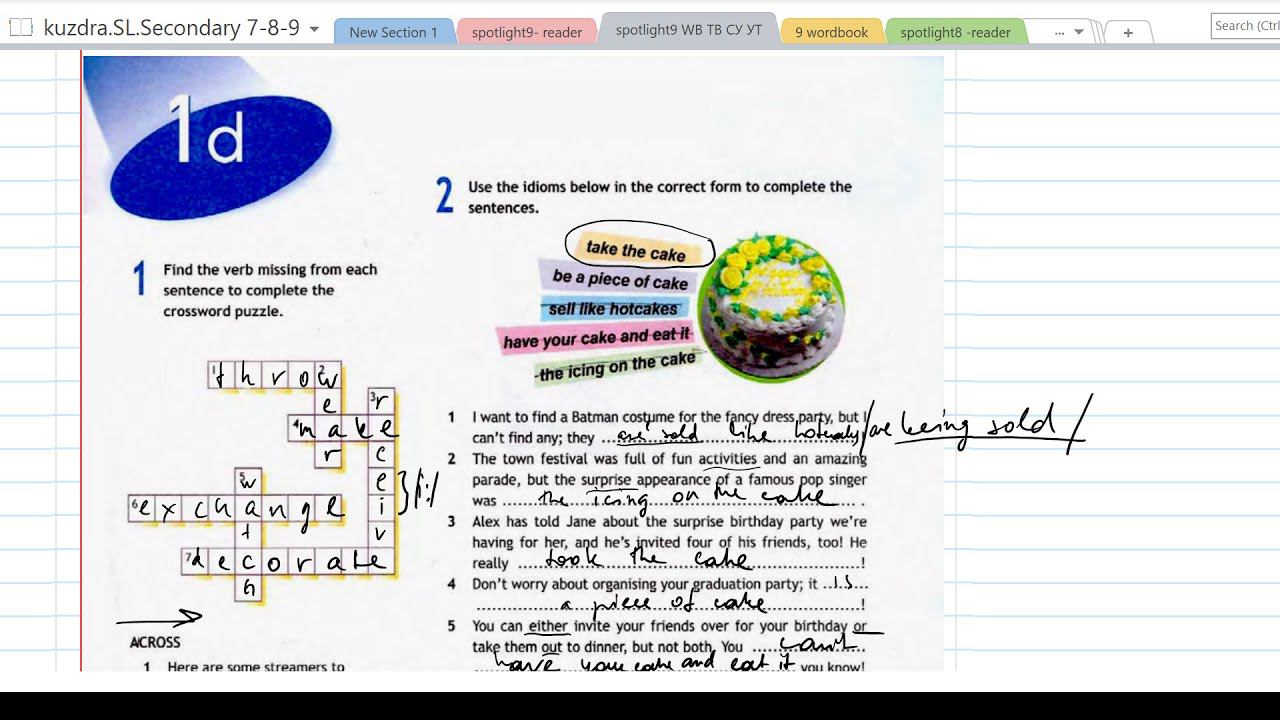 14. Spotlight 9. Module 1. Unit 1d Workbook