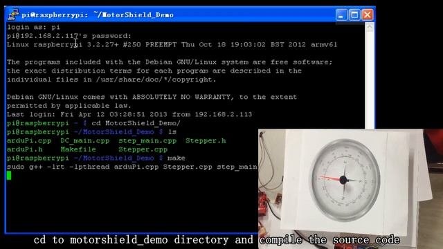 Embedded Pi: Ras-Pi Mode Demo, Control the Step Motor
