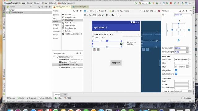Como crear una app para android Kotlin  part1