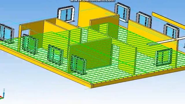 Дом Деревянный стройка   House Wooden construction made of beams and planks in 3D kompas.