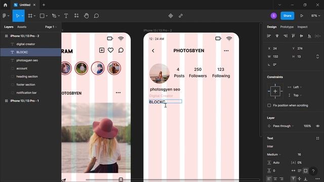 Profile Page Instagram ui design | A to z web development