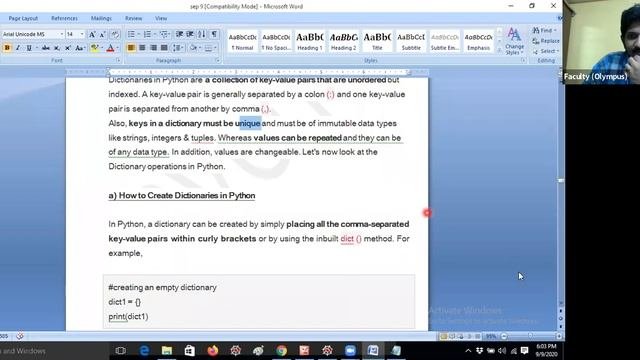 Set operations and Dictionary Datatype in Python