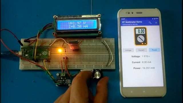 Raspberry Pi Pico bluetooth multimeter demo | MicroPython