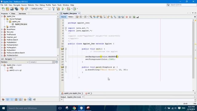 How to write a string in java applet ?