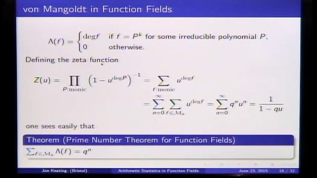 International Conference in Number Theory and Physics - Mini Course - Keating - 05