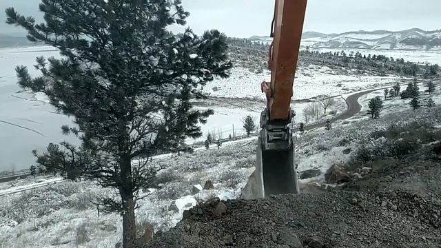 Excavator Vs Rocks - Mountain Rockfall