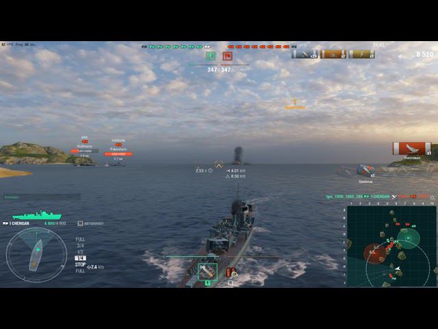 Крейсер Chengan.Морской бой-2.Игра World оf Warships